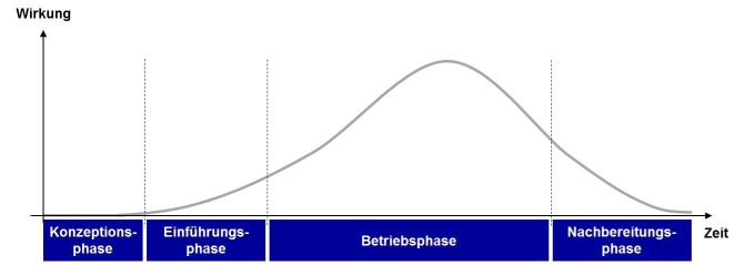 Abbildung 1: Lebenszyklusmodell in einer idealtypischen Darstellung